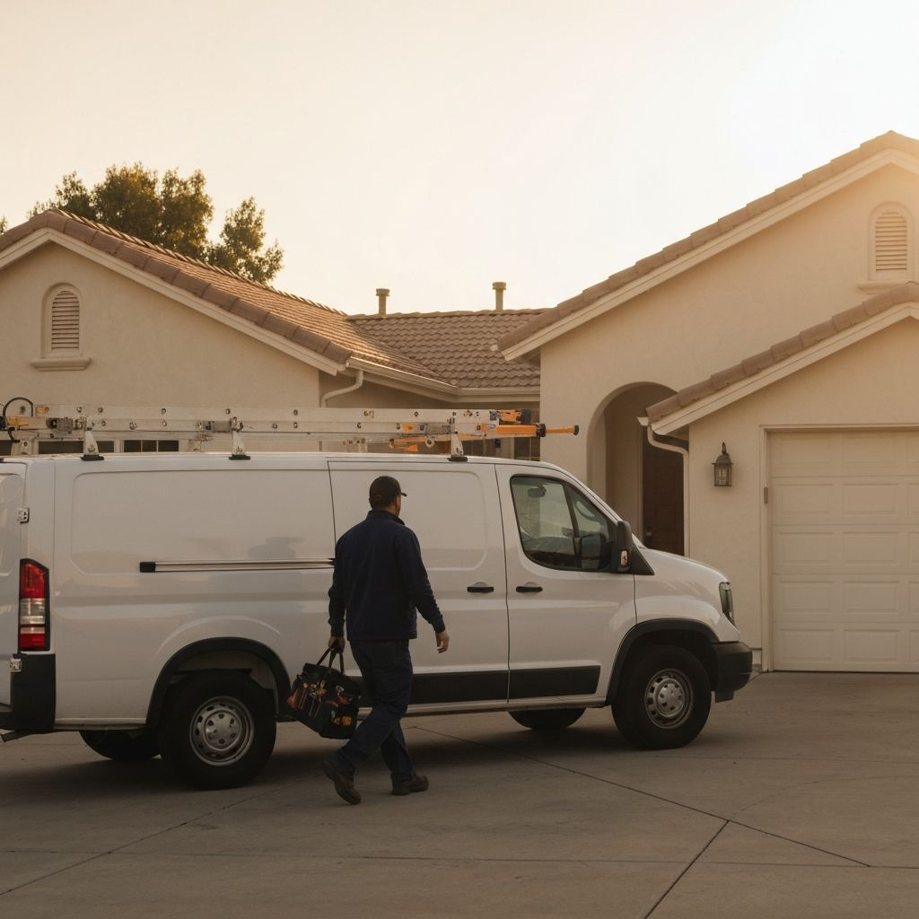 Sprinto-equipped electrician arriving at a residential job